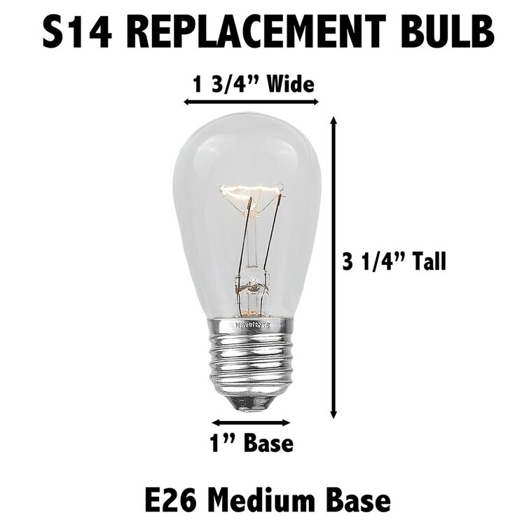 Novelty Lights 11 Watt S14 E26 Medium Standard Dimmable